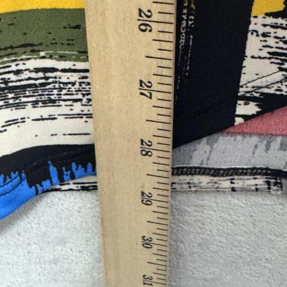 Ali Miles Top Womens Large Abstract Art Print Tunic Stretch V Neck 3/4 Ruched - Picture 12 of 12